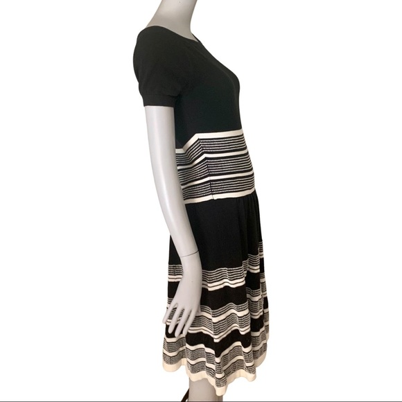 KATE SPADE Rio de Janeiro Fit & Flare Knit Midi Dress Striped 100% Cotton Size S - Picture 12 of 16